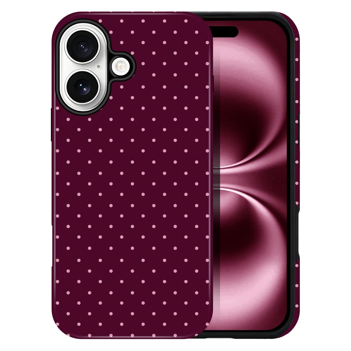 Polka Dot Pattern Phone Case for iPhone 17 6.3", White