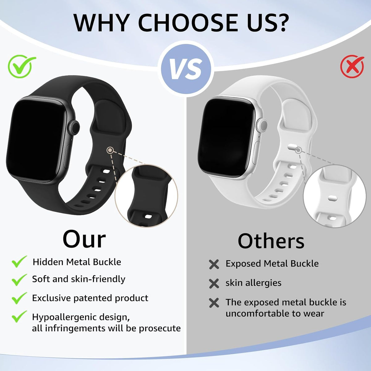 6 Pack Sport Silicone Bands Compatible with Apple Watch Band for Women Men