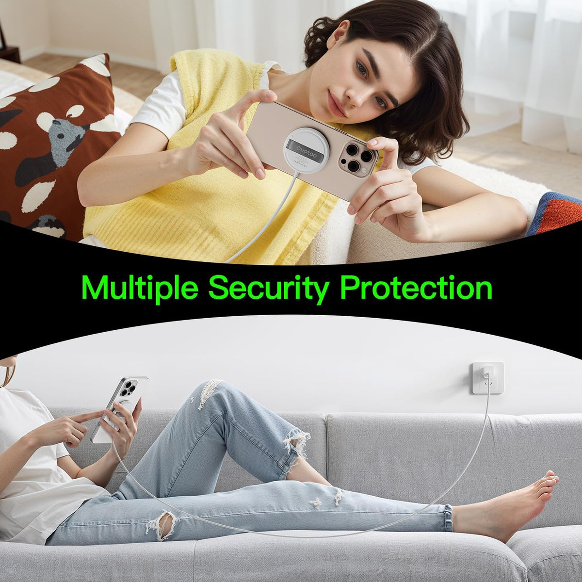 【Adjustable Blue Ambient Light】 Wireless Charger 3 in 1 for iPhone, Magnetic Charging Station for Apple Family,15W Fast MagSafe Charger Stand,for iPhone17-12-iWatch AirPods Series