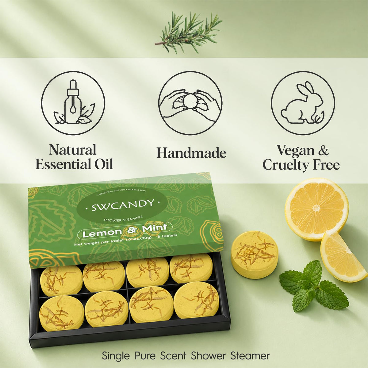 SWCANDY Sandalwood Shower Steamers 8 Pack, Home Spa Self Care