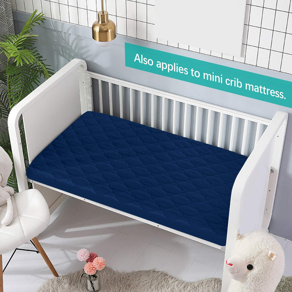 Crib Mattress Protector Sheets Fitted Waterproof Mattress Pad Cover 2 Pack
