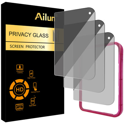 Ailun 3 Pack Privacy Screen Protector for iPhone 17 Pro Max, Tempered Glass