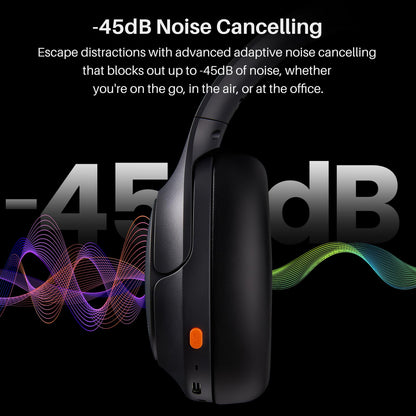 TOZO HT3 Hybrid Noise Cancelling Wireless Headphones, 90H Over Ear Headset