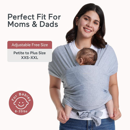 Momcozy Baby Wrap Carrier, Easy-On 2-Piece Design, Newborn to 33 lb