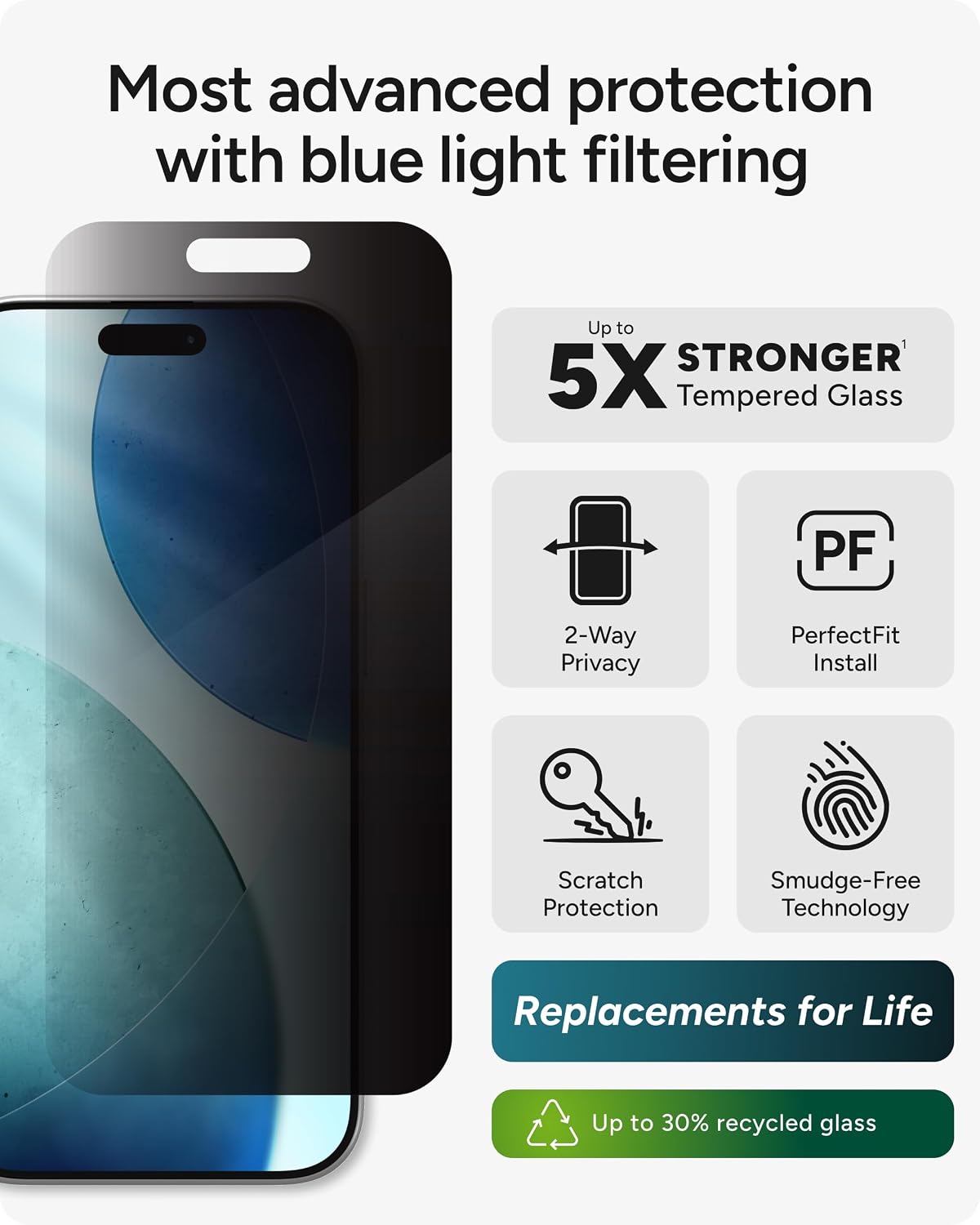 ZAGG Glass Elite Privacy Screen Protector for iPhone 17 Pro Max