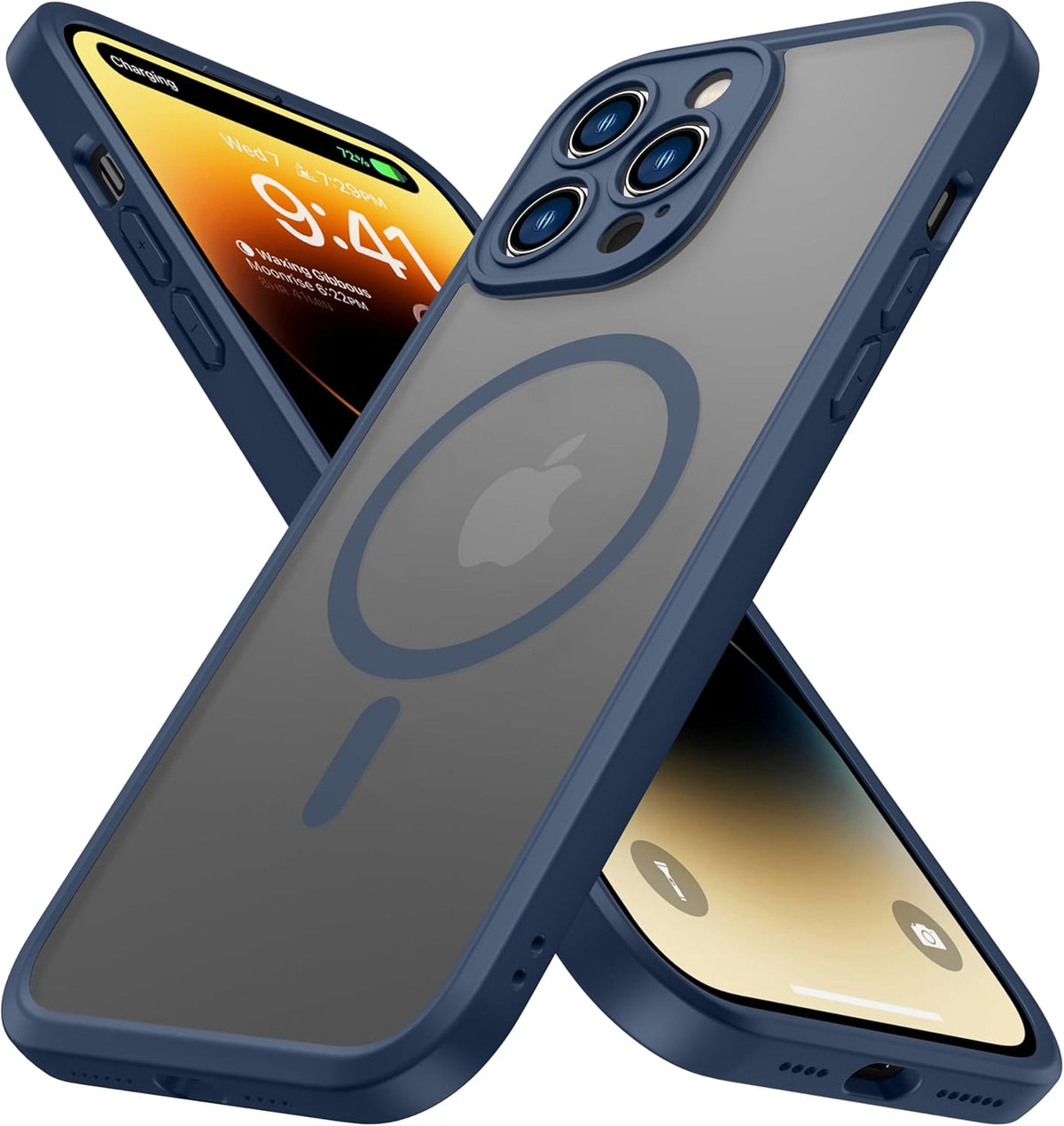 ImpactStrong Magnetic Guard Designed for iPhone 17 Air Case [Camera Protection] [Military Grade Drop Tested] [Compatible with MagSafe] Slim Translucent Matte Phone Case (6.6") - Navy Blue