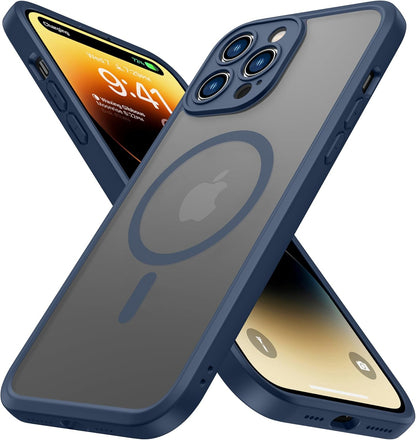 ImpactStrong Magnetic Guard Designed for iPhone 17 Air Case [Camera Protection] [Military Grade Drop Tested] [Compatible with MagSafe] Slim Translucent Matte Phone Case (6.6") - Navy Blue