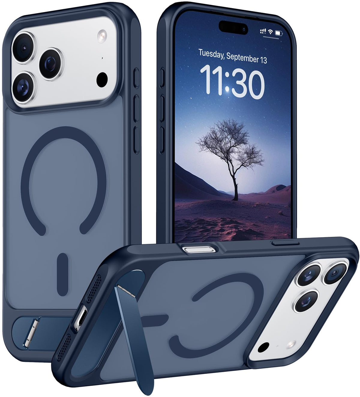 Temdan Magnetic Compatible with iPhone 16 Pro Max Case, [Built-in Invisible Kickstand][Compatible with MagSafe] [Military Grade Shockproof] Slim Translucent Matte Phone Case for iPhone 16 Pro Max 6.9"