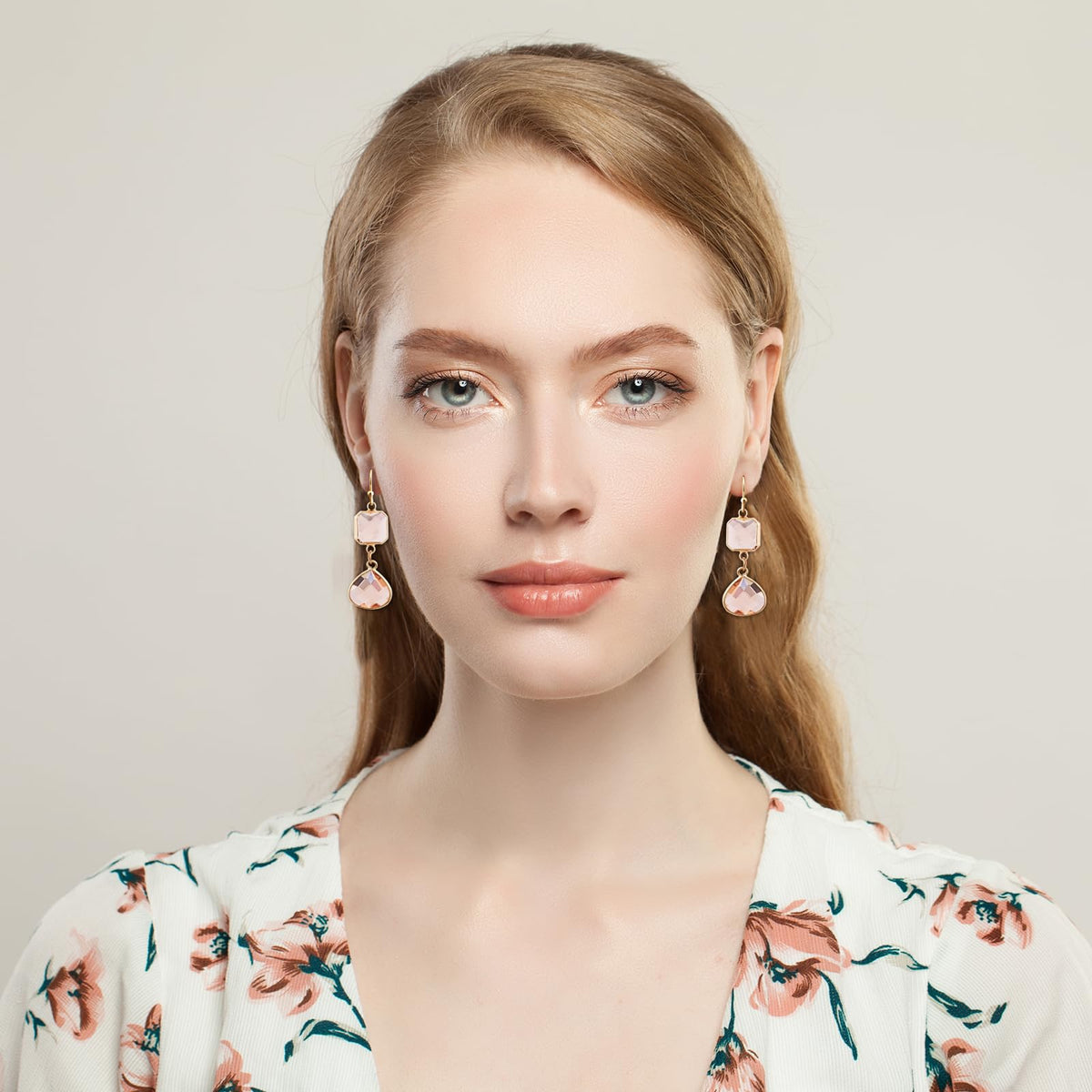 Handmade Dangle Drop Birthstone Earrings 14K Gold - Plated Hypoallergenic Lightweight & Comfortable Elegant Gemstone Earrings for Women