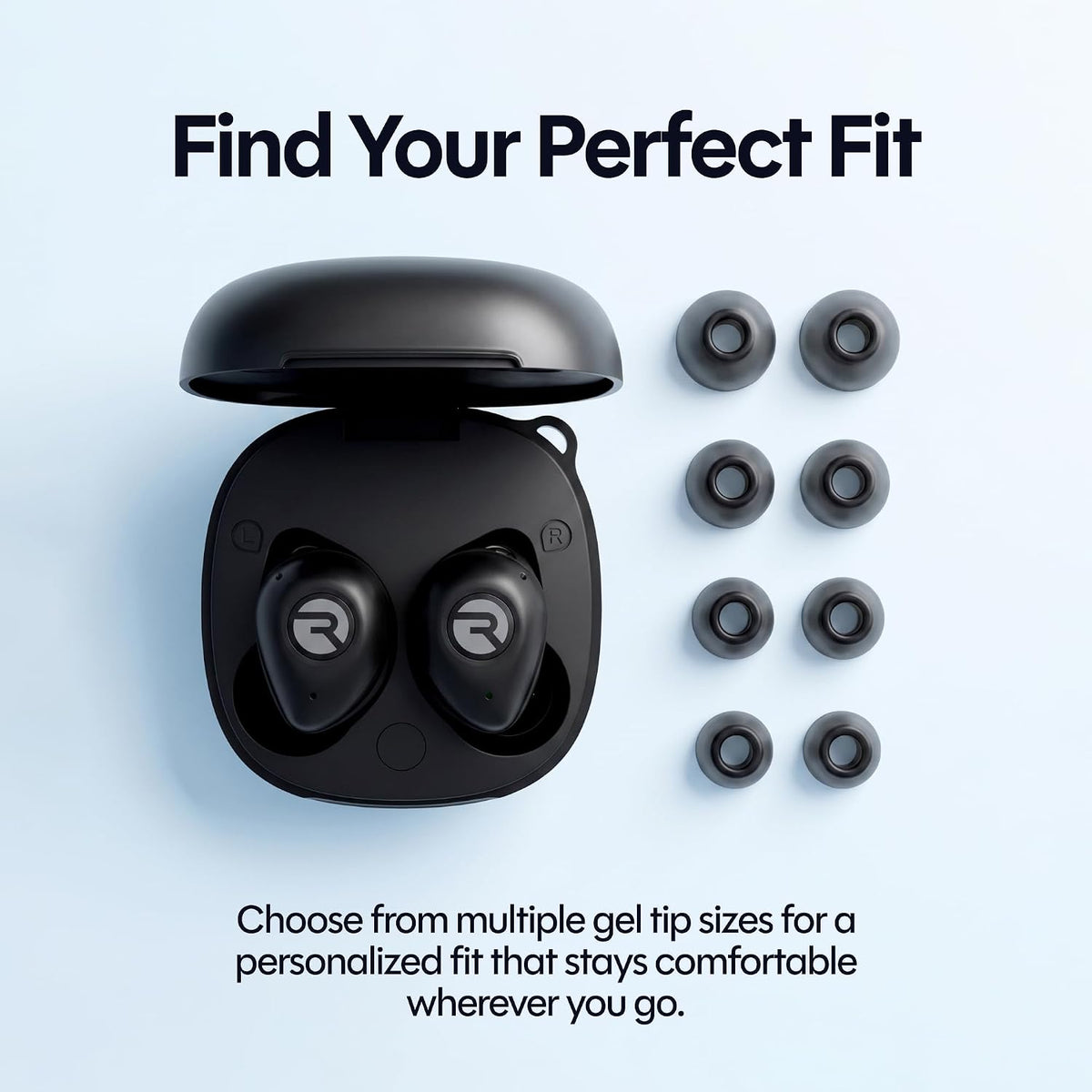 Raycon The Fitness Noise Cancelling Earbuds, 2nd Gen, Black