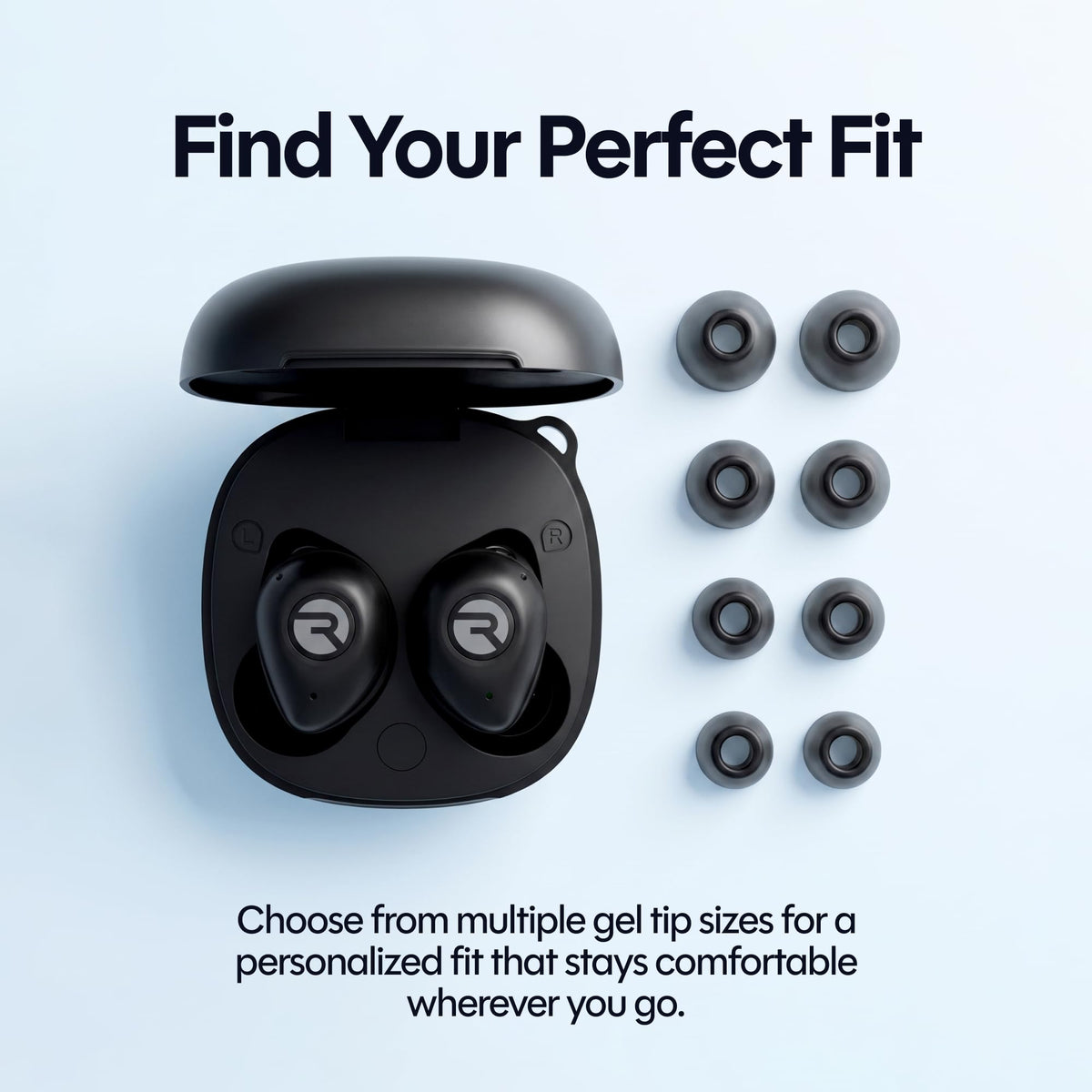 Raycon The Fitness Noise Cancelling Earbuds, 2nd Gen, Black