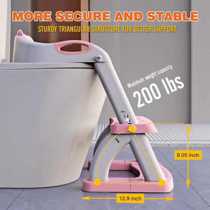 Potty Training Toilet for Toddlers, 2-in-1 Potty Training seat, Anti-Slip (Chocolate, Bear)