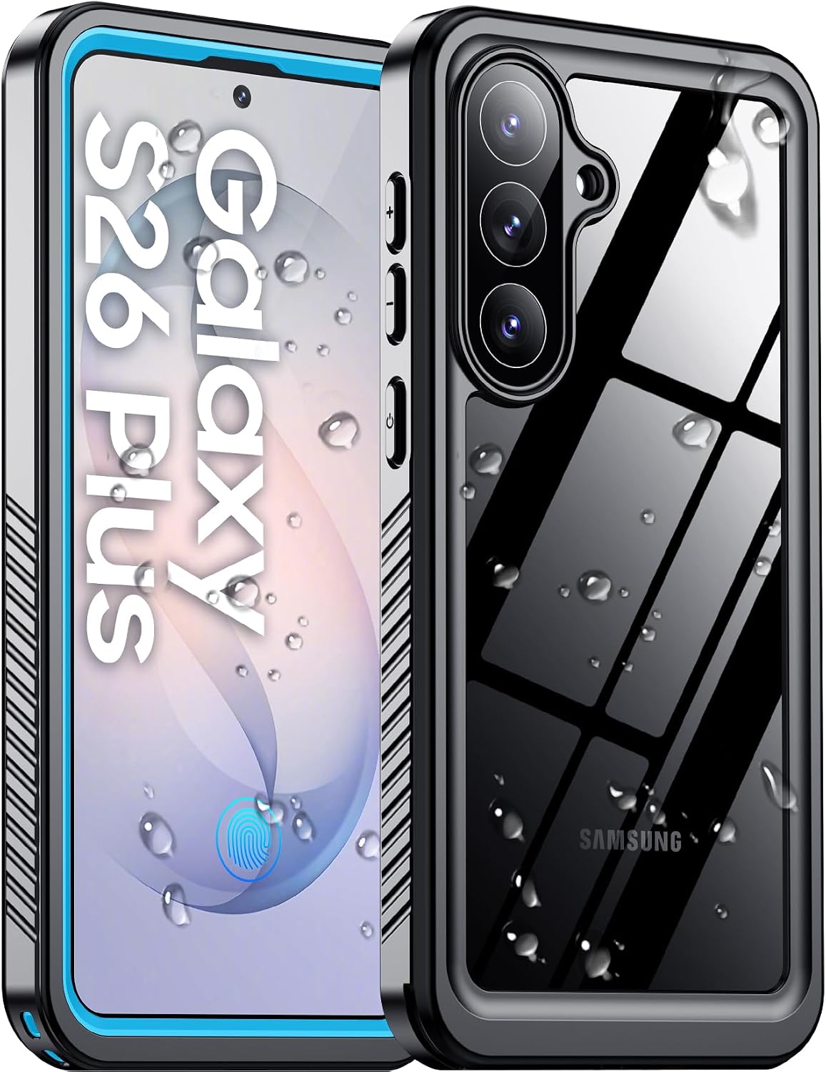 Temdan Compatible with iPhone 17 Pro Case,Waterproof Built-in Screen & Camera Protector IP68 Underwater Full Body 17FT Military Dropproof Shockproof Phone Case 6.3"-Blue/Clear