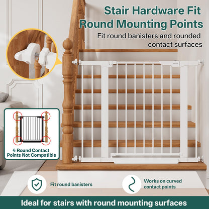 InnoTruth 27-36.6 in Wide Baby Gate for Stairs and Doorways, Black