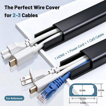 ZhiYo 85" Cord Cover for 1 Wire, Mini White Cord Hider Wall, 0.5"W x 0.3"H