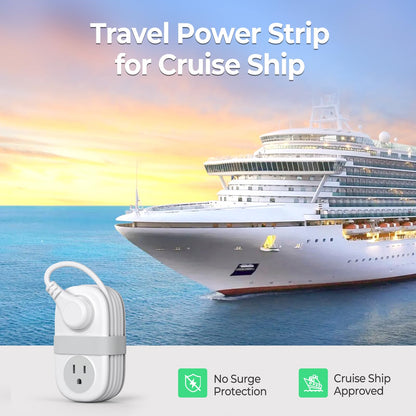 ORICO Purple Cruise Approved Travel Power Strip with 4FT Extension Cord