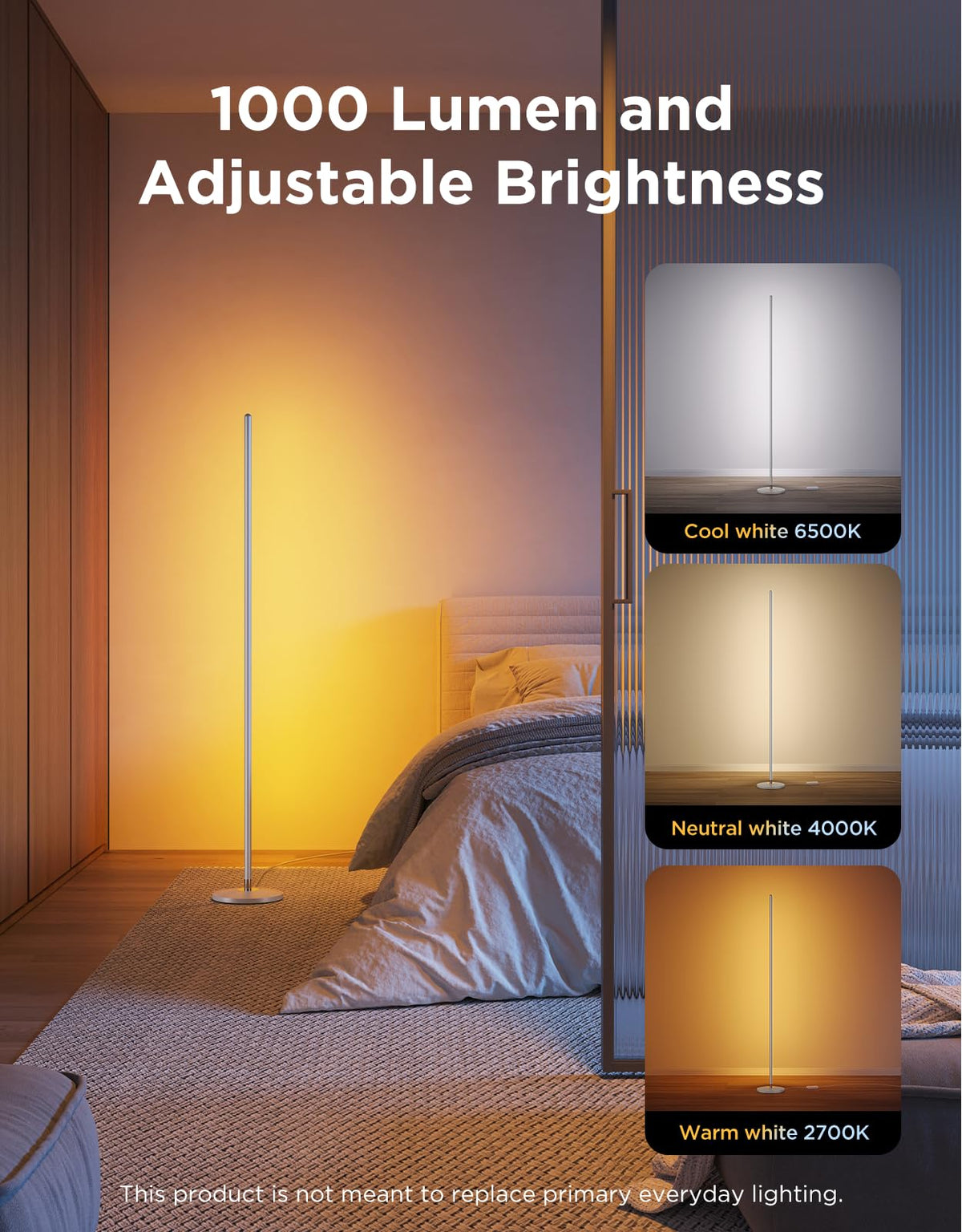 Govee RGBIC Floor Lamp Basic, 1000lm LED Corner Lamp