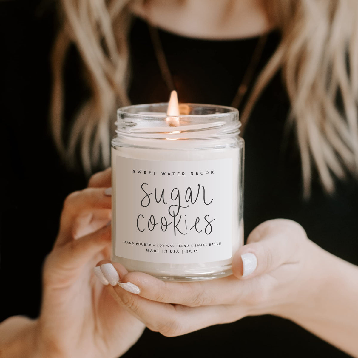 Sweet Water Decor Christmas Candle Gift, Holiday Scented 9oz Clear Jar