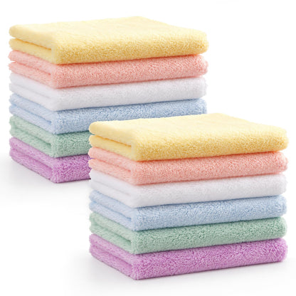 HOMEXCEL Baby Washcloths 24 Pack Microfiber Coral Fleece Soft Wash Cloths