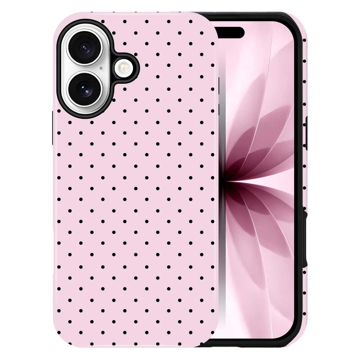 Polka Dot Pattern Phone Case for iPhone 17 6.3", White