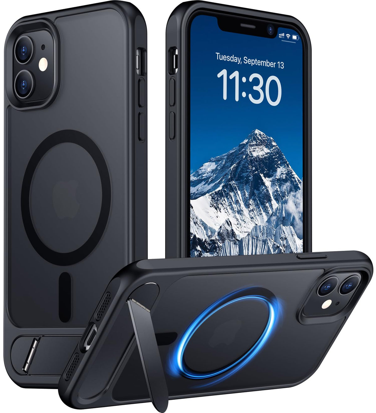 Temdan Magnetic Compatible with iPhone 16 Pro Max Case, [Built-in Invisible Kickstand][Compatible with MagSafe] [Military Grade Shockproof] Slim Translucent Matte Phone Case for iPhone 16 Pro Max 6.9"