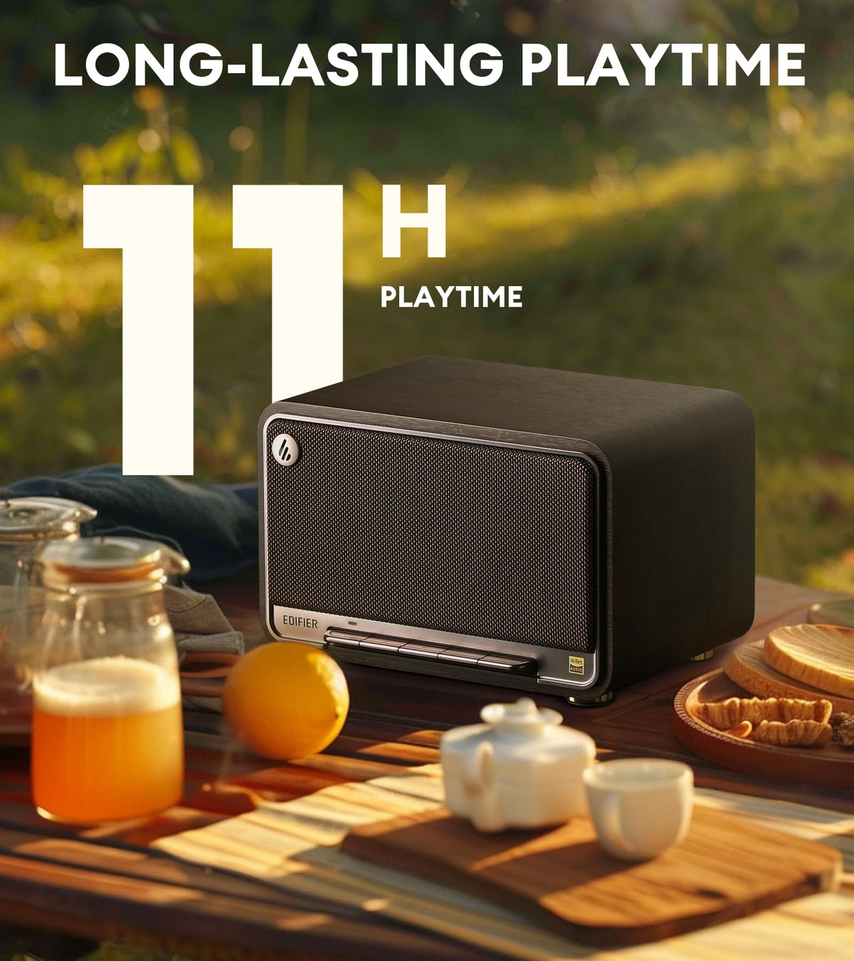 Edifier D32 Retro Wooden Tabletop Wireless Speaker AirPlay2, White