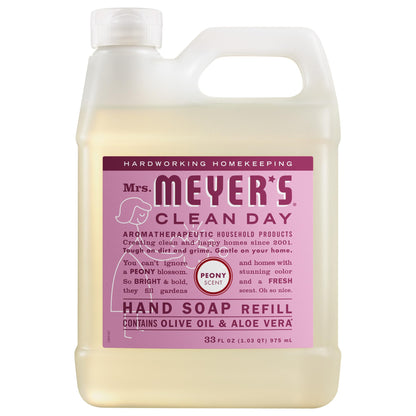 MRS. MEYER'S CLEAN DAY Hand Soap Refill, Lemon Verbena Scent, 33 Fl Oz Bottle