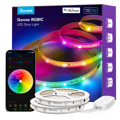 Govee 100ft RGBIC LED Strip Lights, Work with Alexa and Google Assistant