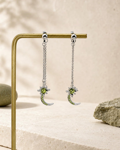 Moon and Star Dangle Earrings