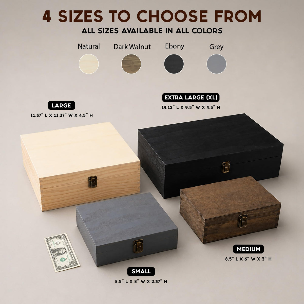 Personalized Wooden Keepsake Box, Custom Engraved Memory Box with Lid
