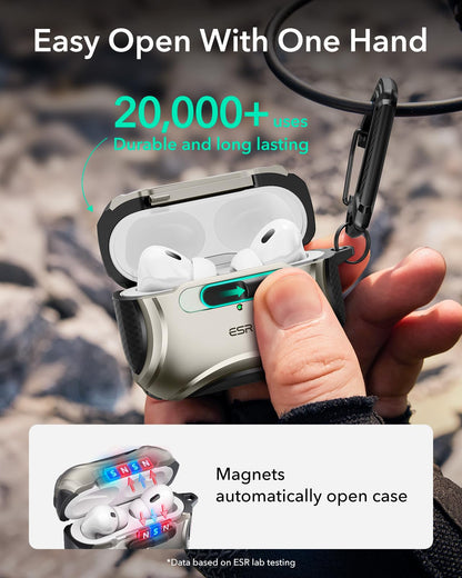 ESR for AirPods 5/4 Case, Compatible with MagSafe, Drop-Proof Lock, Black