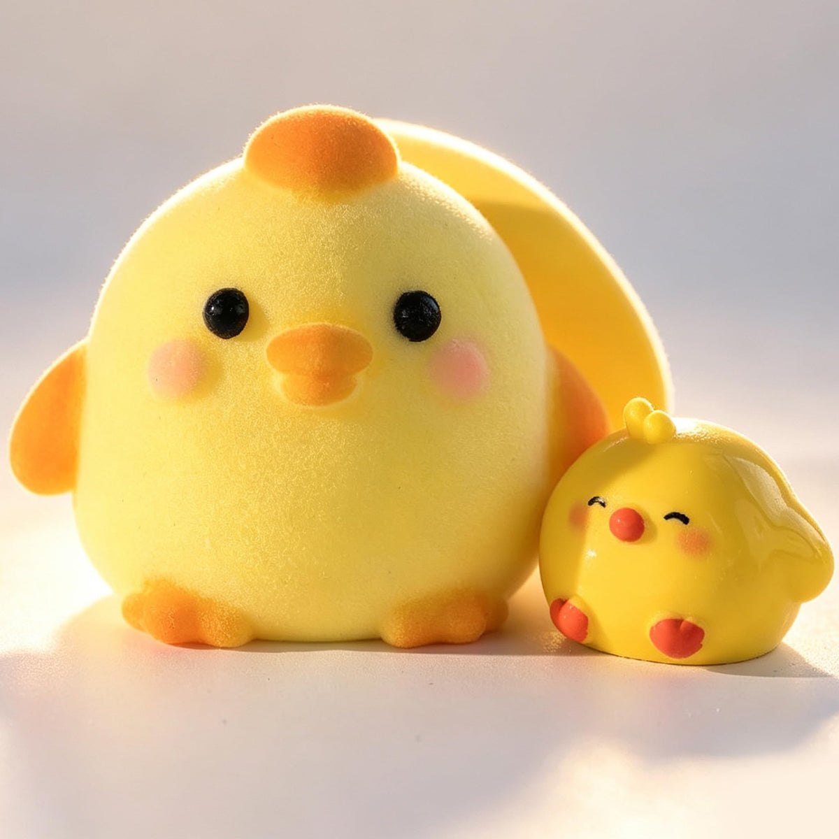 2-Pack Handmade Duck Chick Squishy Toys, Cute Stress Relief Squeeze Toys