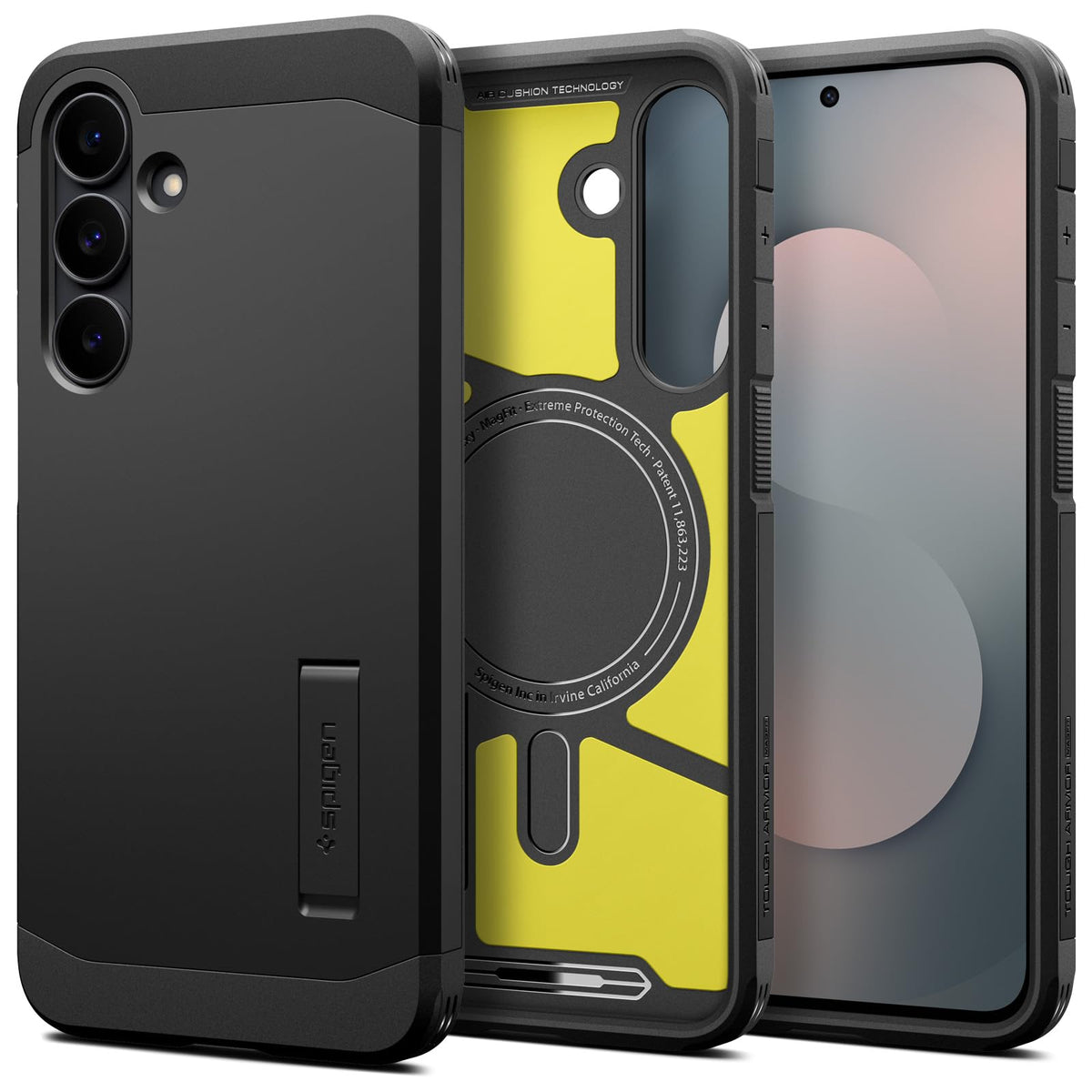 Spigen for Galaxy S26 Case, Tough Armor MagFit [Kickstand] [Compatible with MagSafe] [Military-Grade Protection] - Black