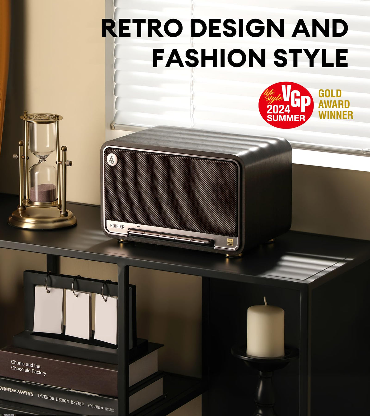 Edifier D32 Retro Wooden Tabletop Wireless Speaker AirPlay2, White