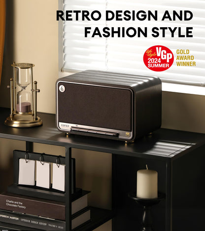 Edifier D32 Retro Wooden Tabletop Wireless Speaker AirPlay2, White