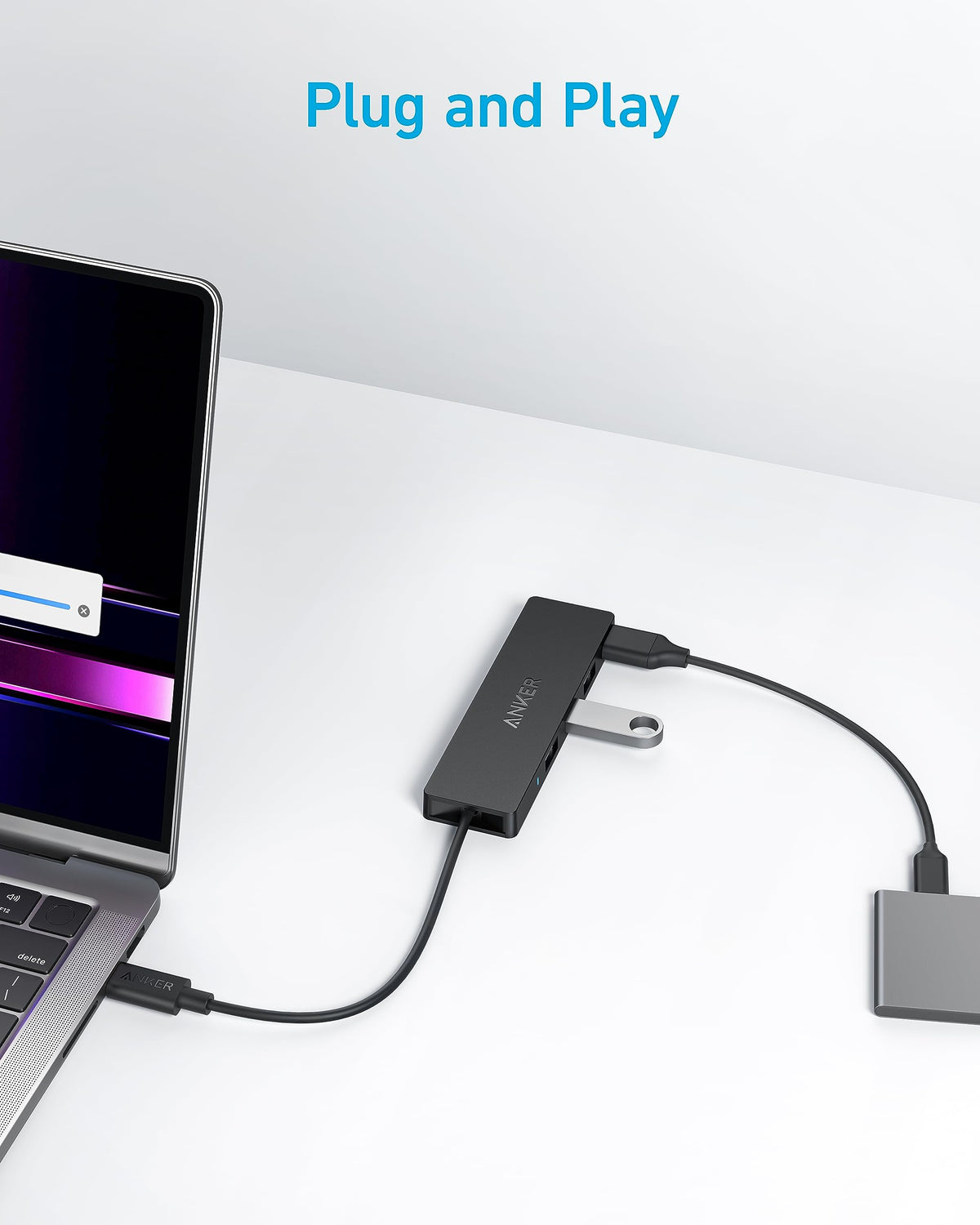 Anker USB Hub, 4-in-1 USB Splitter, 4 USB-A Ports with 5Gbps Data Transfer