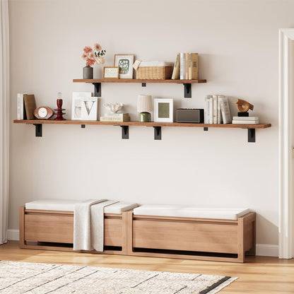 HOOBRO Floating Shelves for Wall, 15.7" Wall Mounted Shelves Set of 2