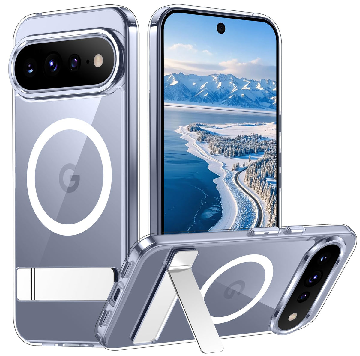 Temdan Magnetic Compatible with iPhone 16 Pro Max Case, [Built-in Invisible Kickstand][Compatible with MagSafe] [Military Grade Shockproof] Slim Translucent Matte Phone Case for iPhone 16 Pro Max 6.9"
