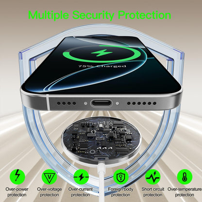 【Adjustable Blue Ambient Light】 Wireless Charger 3 in 1 for iPhone, Magnetic Charging Station for Apple Family,15W Fast MagSafe Charger Stand,for iPhone17-12-iWatch AirPods Series