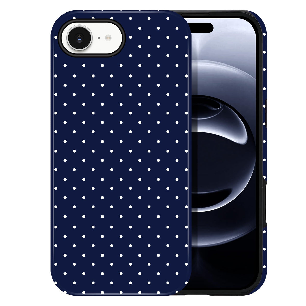 Polka Dot Pattern Phone Case for iPhone 17 6.3", White