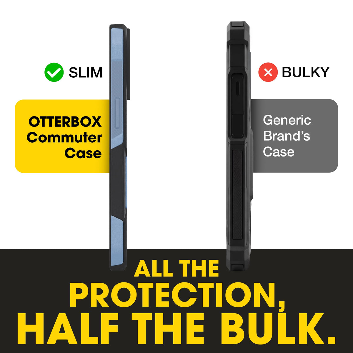 OtterBox iPhone 17e, 16e, 15, 14, & 13 Commuter Series Case - Black, Slim & Tough, Pocket-Friendly, with Port Protection - Thin & Protective iPhone Case, Dual-Layer, Impact Absorbing iPhone Case