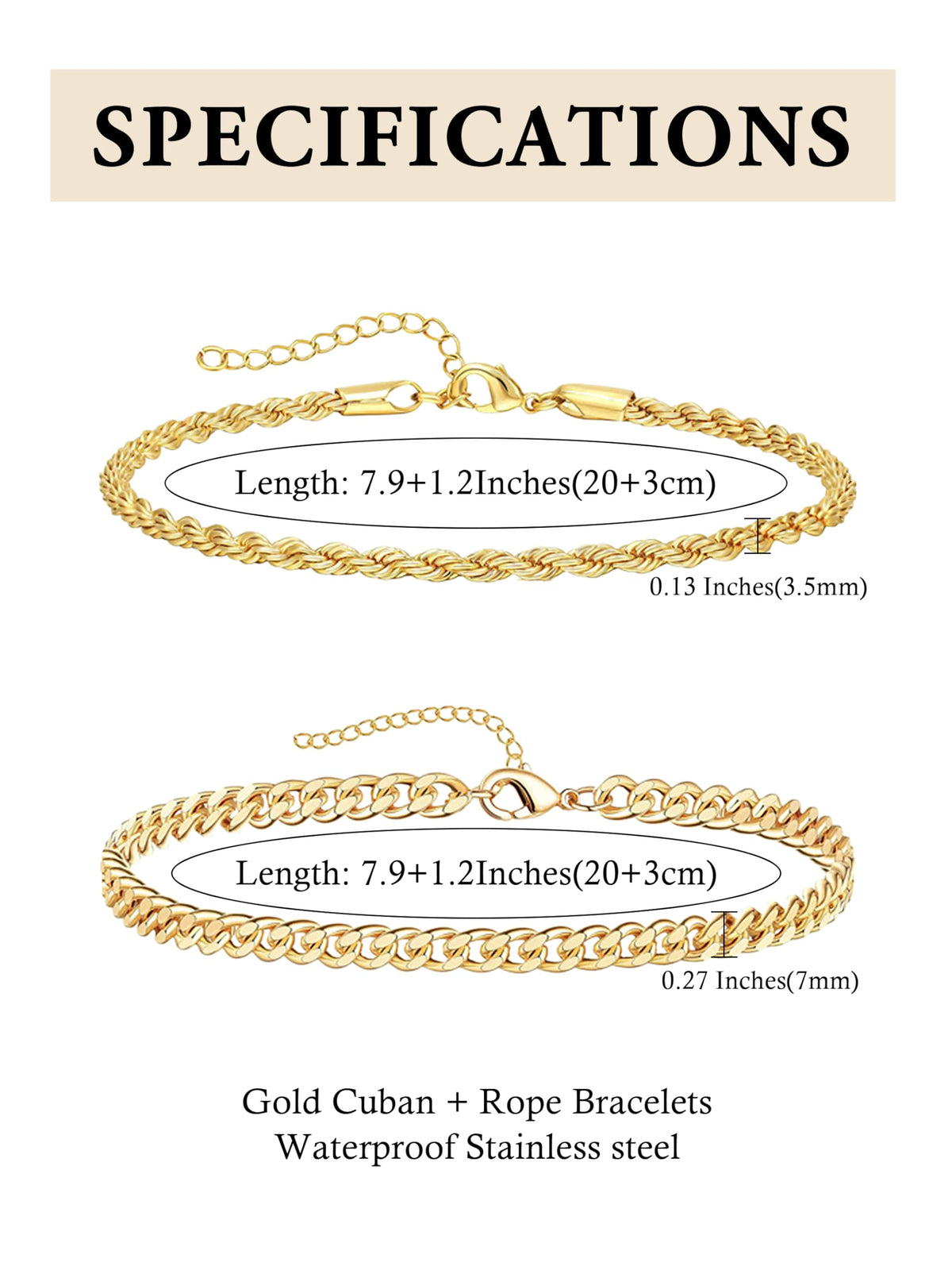 Mens Bracelet for Men, Waterproof Bracelet for Men Jewelry