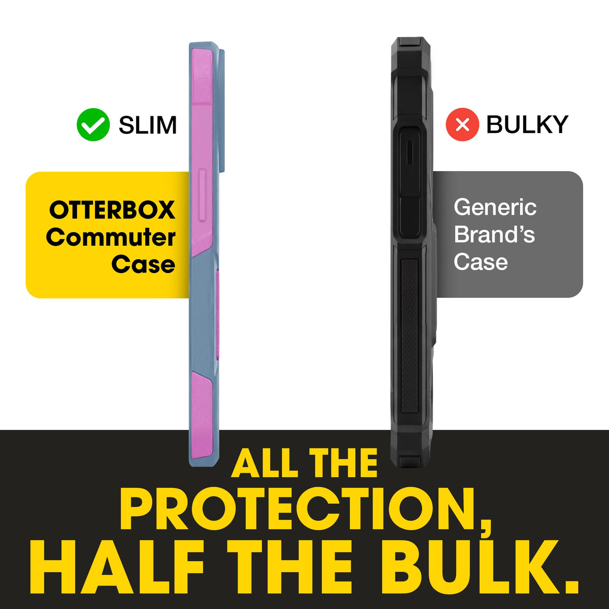 OtterBox iPhone 17e, 16e, 15, 14, & 13 Commuter Series Case - Black, Slim & Tough, Pocket-Friendly, with Port Protection - Thin & Protective iPhone Case, Dual-Layer, Impact Absorbing iPhone Case