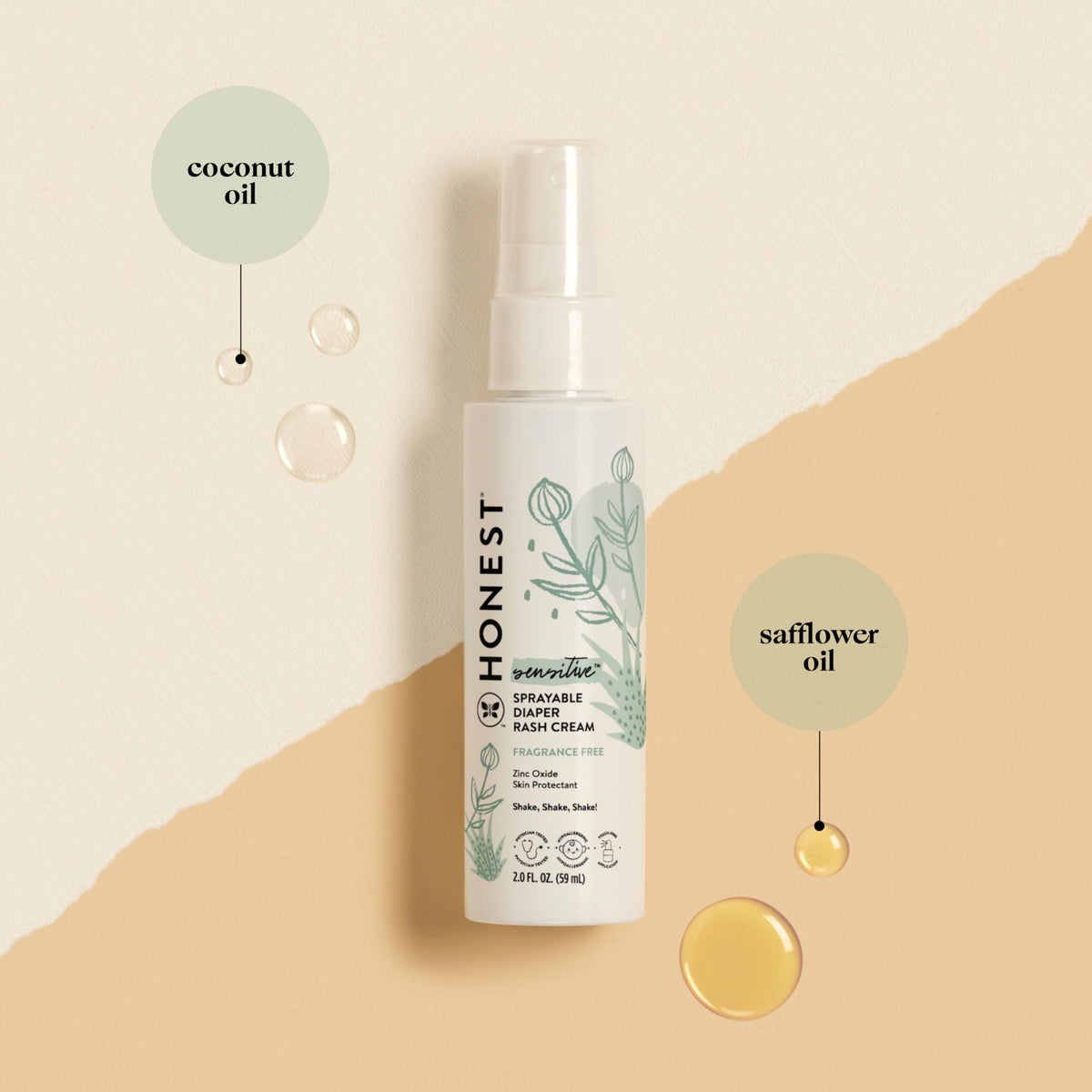 The Honest Company Diaper Rash Cream, Hypoallergenic, Cruelty-Free, 2.5 oz