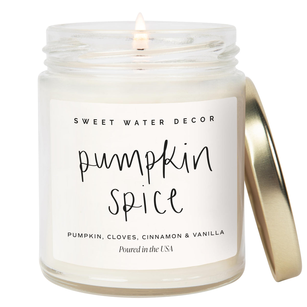 Sweet Water Decor Cinnamon Roll Candle, 9oz Clear Jar, Fall Scent