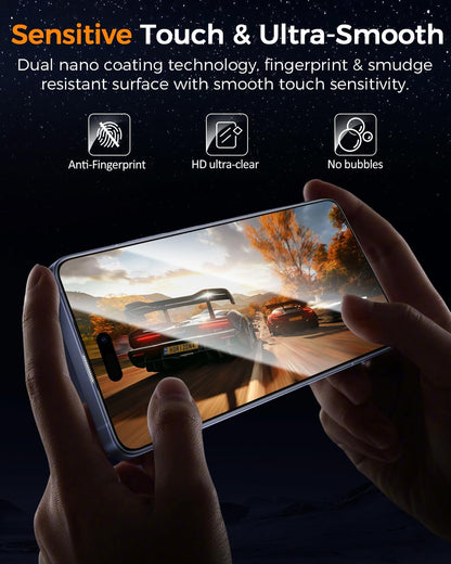 SIBEITU 3+3 Pack Screen Protector + Camera Lens Protector for iPhone 14 Pro