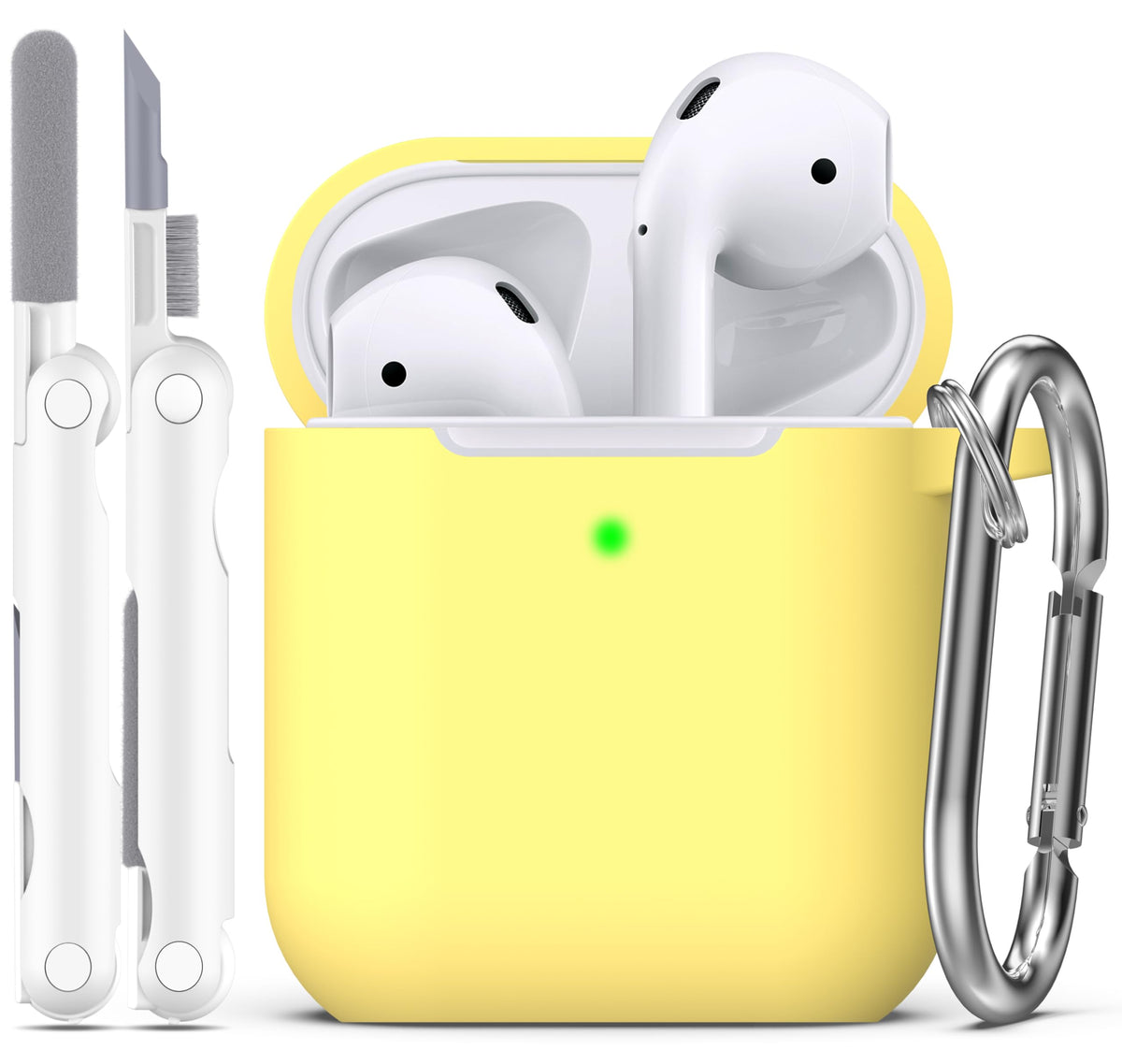 R-fun for AirPods 2nd/1st Case Silicone Cover, Banana Violet