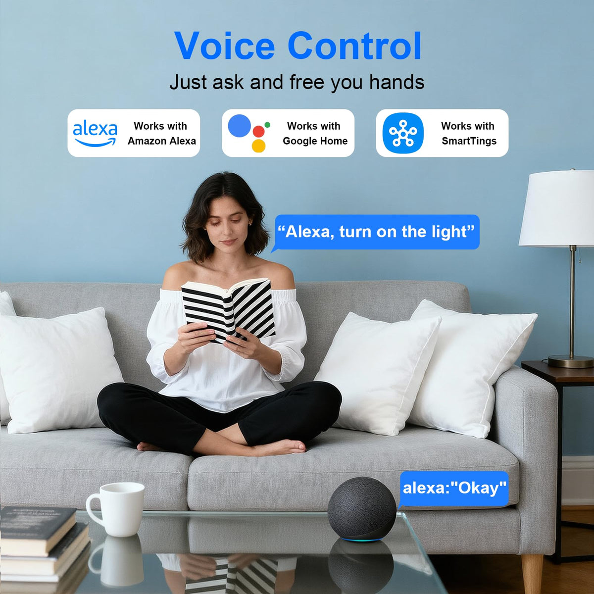 Smart Plug, TVLIVE 4 Pack Smart Plugs Work that with Alexa (Echo/Echo Dot), Google Home Voice Control, Energy Monitoring, Remote Control, Timer & Schedule Function, Device Sharing, Wifi Plug Socket UK