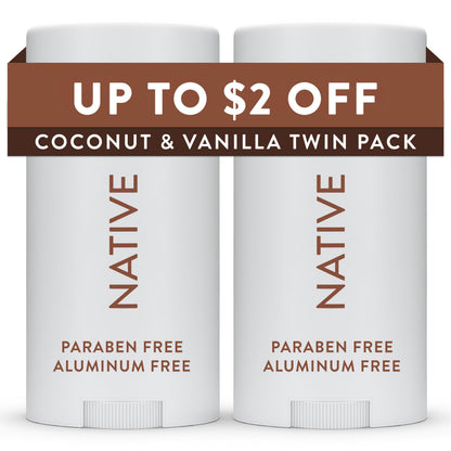 Native Aluminum-Free Deodorant for Women & Men, Coconut & Vanilla, 2.65oz