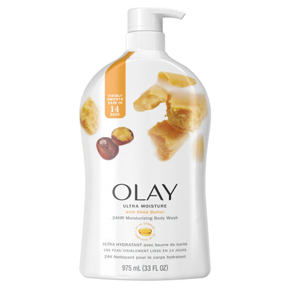 Olay Body Wash for Women, Ultra Moisture Shea Butter Scent, 35 fl oz
